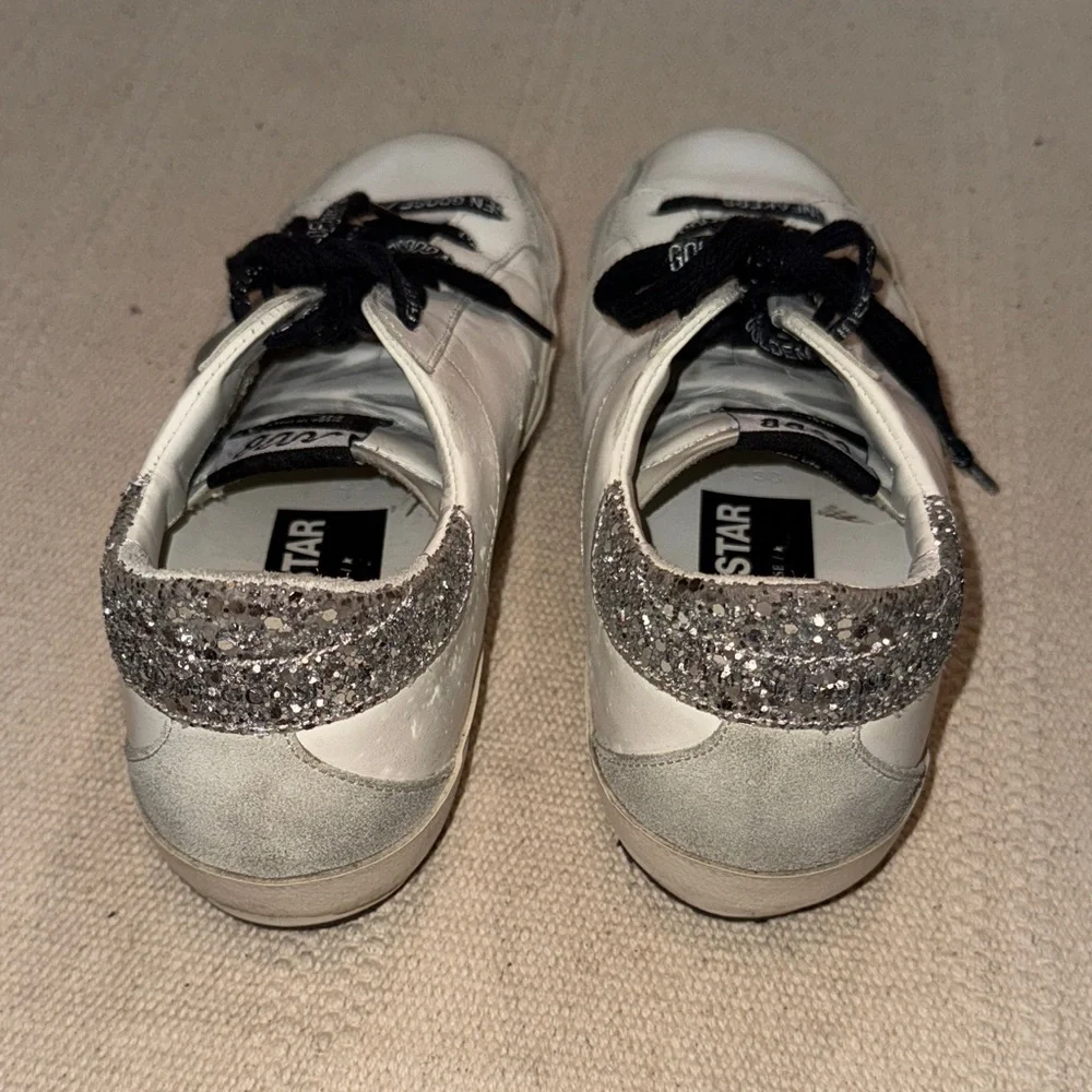 Golden Goode Super-Star Sneakers with Black Laces and Silver Accents - Picture 3 of 5